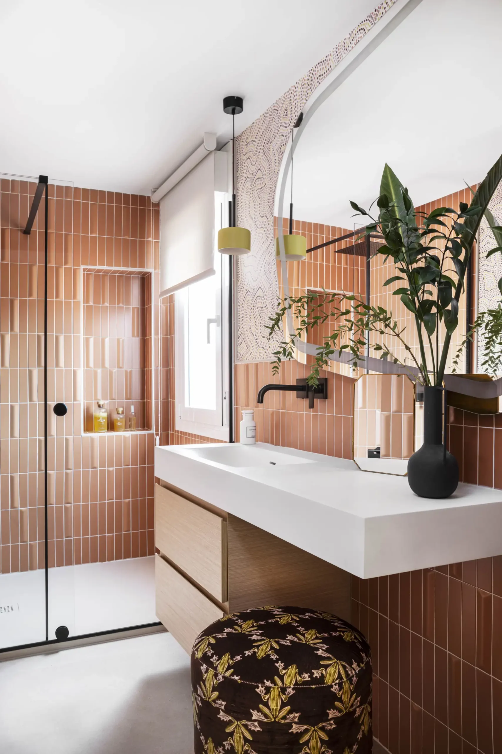 دکوراسیون حمام،رنگ تراکوتا