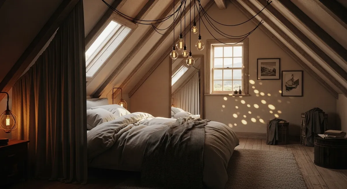 اتاق خواب زیر سقف شیروانی