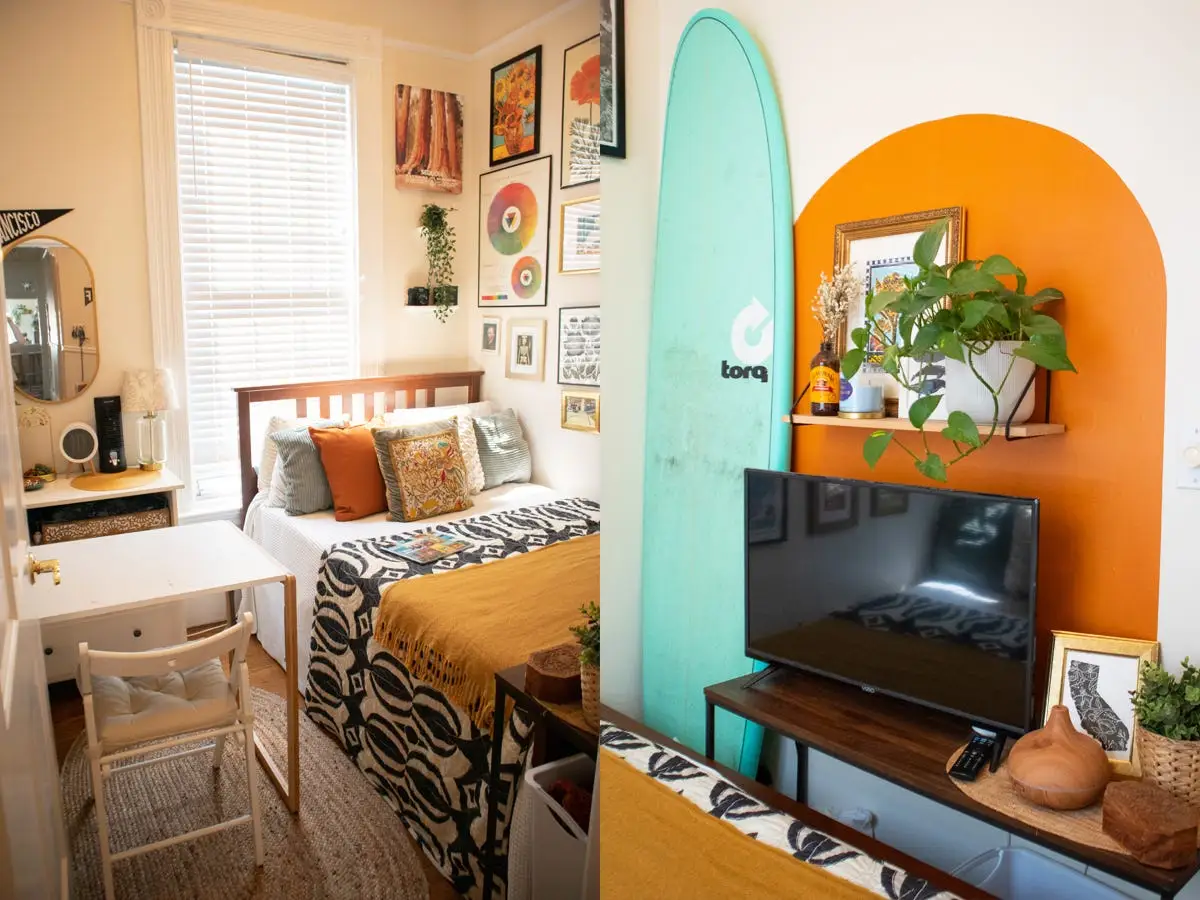 تفکیک فضا در اتاق خواب باریک