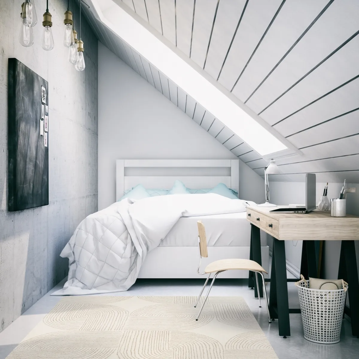 چیدمان اتاق خواب کوچک و باریک