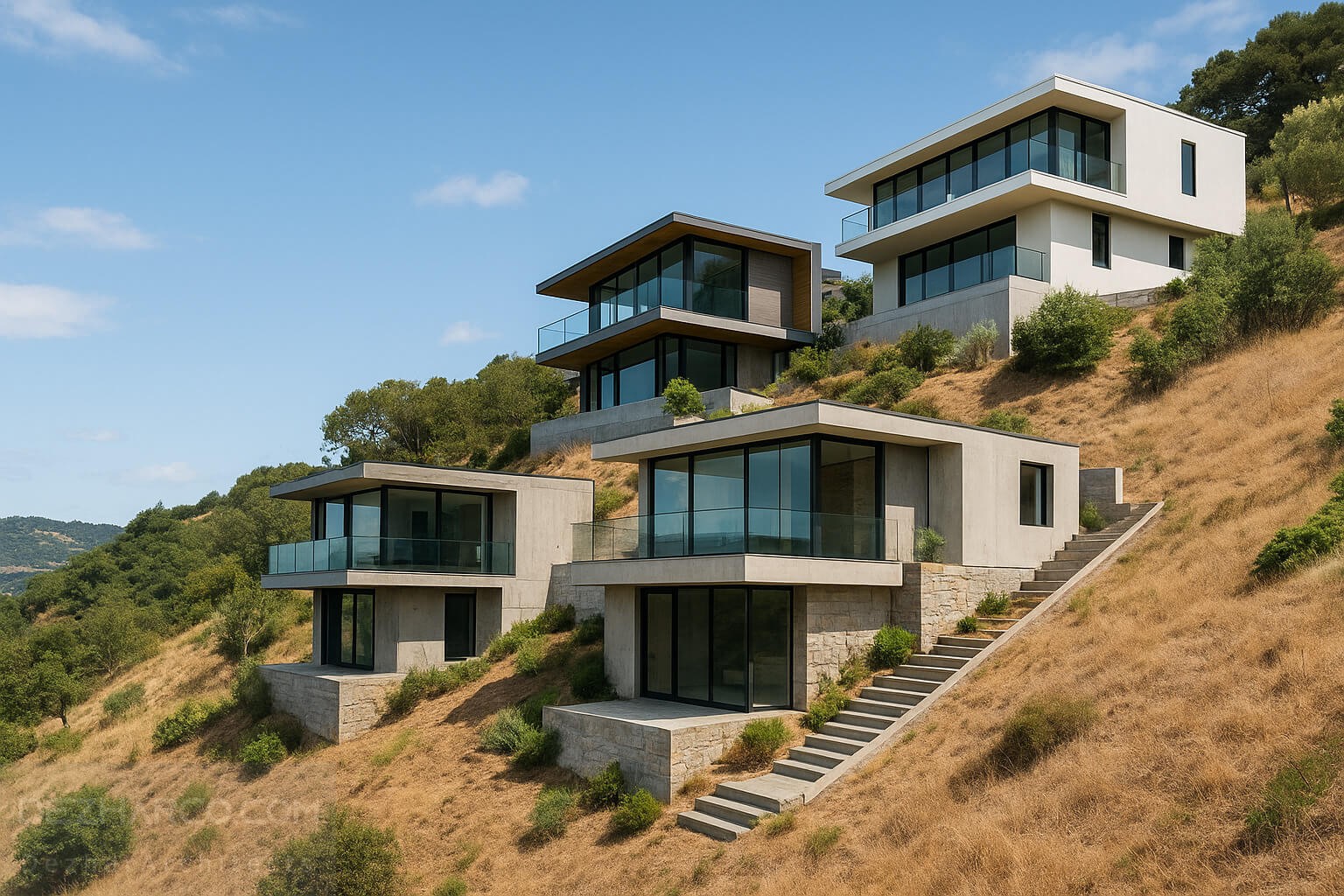 خاکبرداری زمین شیب‌دار