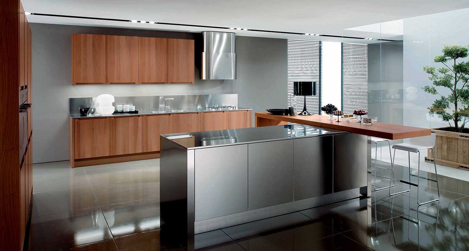 ترکیب کابینت فلزی با چوب