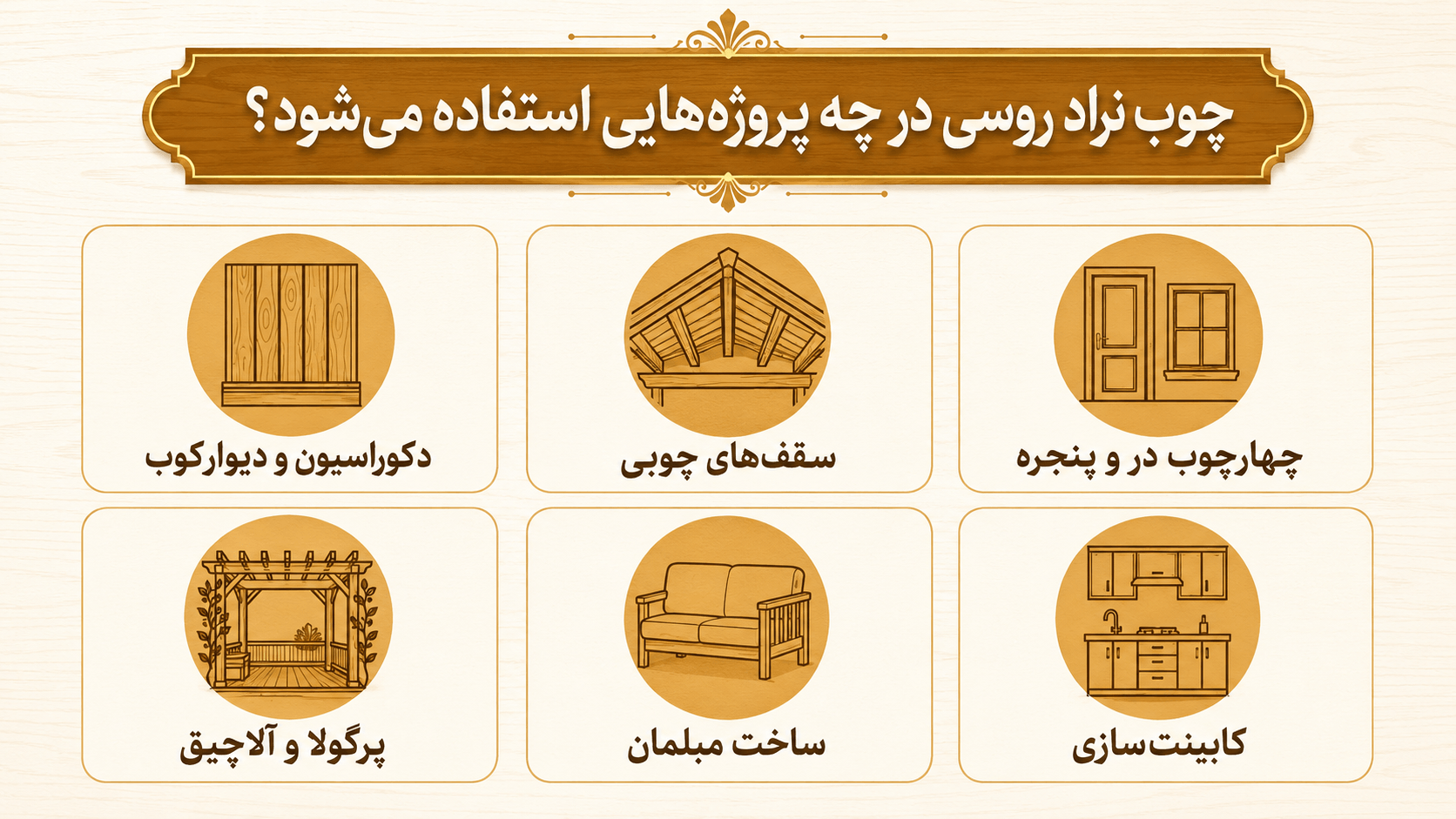چوب روسی در چه صنعتی مورد استفاده قرار میگیرد