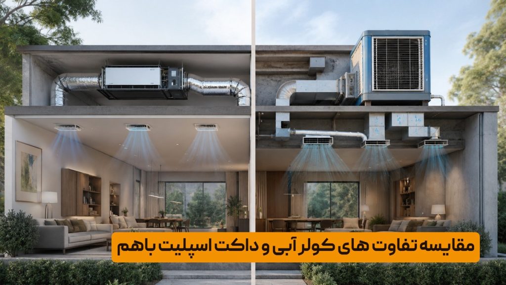 مقایسه ویژگی ها و تفاوت های داکت اسپلیت با کولر آبی